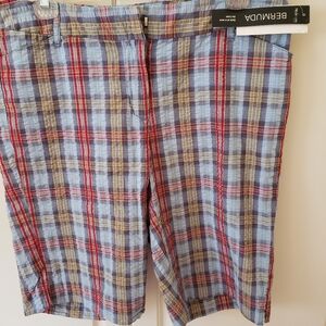 Style & Co. Plaid Women Shorts - Red, Blue, Yellow